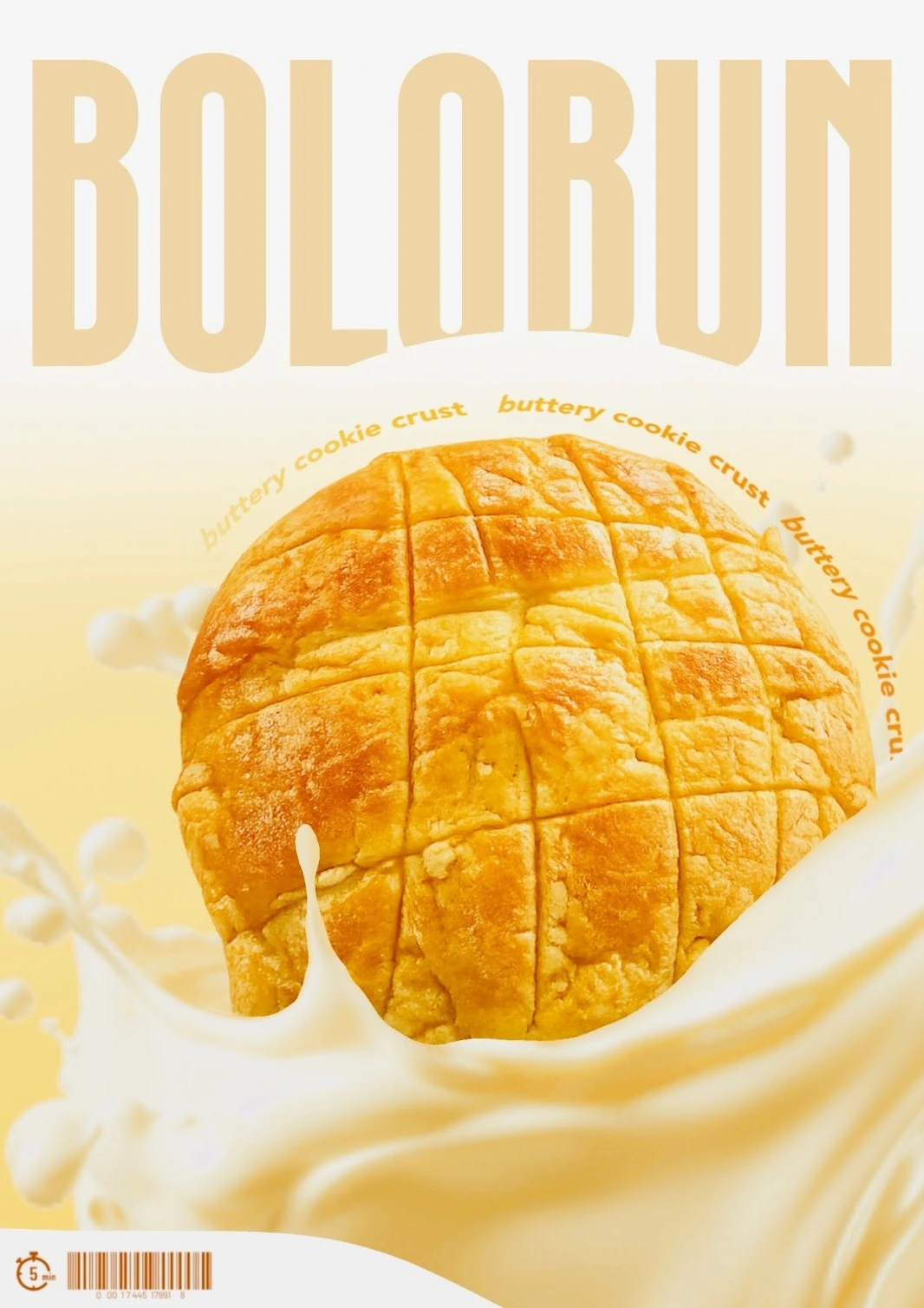 graphic design poster of a Hong Kong pineapple bolo bun.
